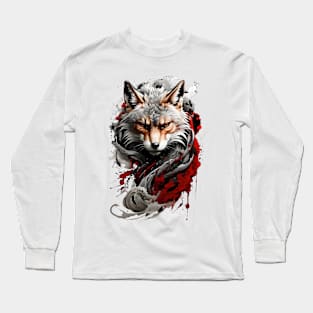 Evil Fox detailed illustration Long Sleeve T-Shirt